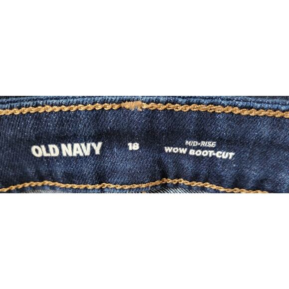 Old Navy Jeans Women Size 18 Mid-Rise WOW Boot-Cut Dark Denim Jeans - Picture 6 of 12